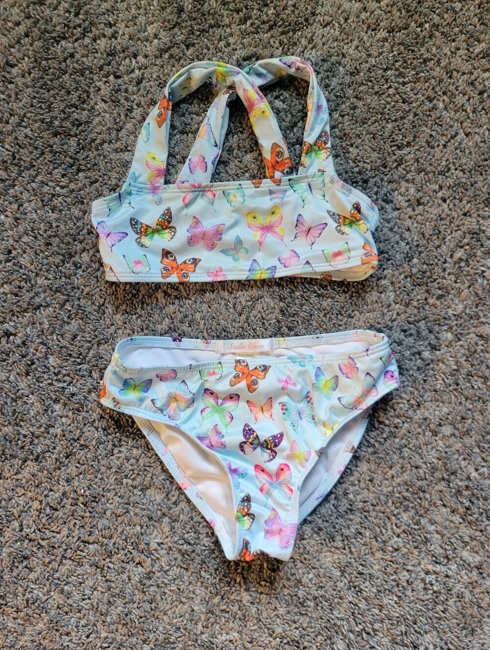 NEW Stella Cove Kids Butterfly Print Two-Piece Swim Set Size 6T *NWOT*